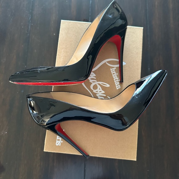 Christian Louboutin Pigalle Follies black patent leather 100mm size 40.5 - Picture 2 of 6